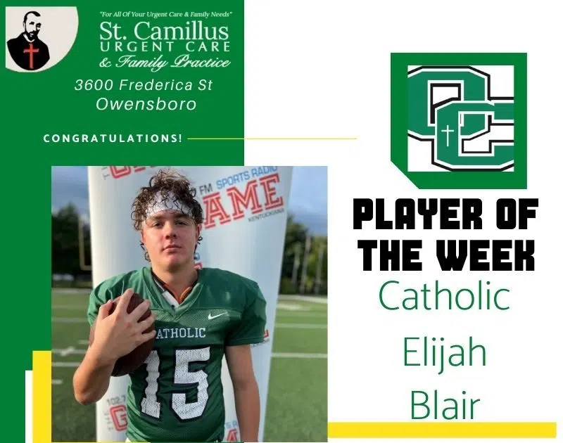 Elijah Blair named ESPN Owensboro Catholic Ace of the week BTYB Saint