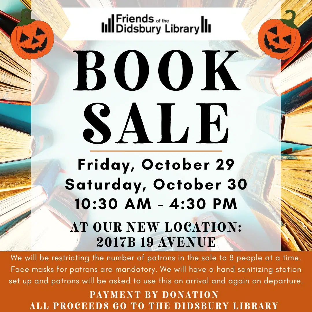 Friends Of The Didsbury Library – Book Sale On October 29-30 | ckfm.ca