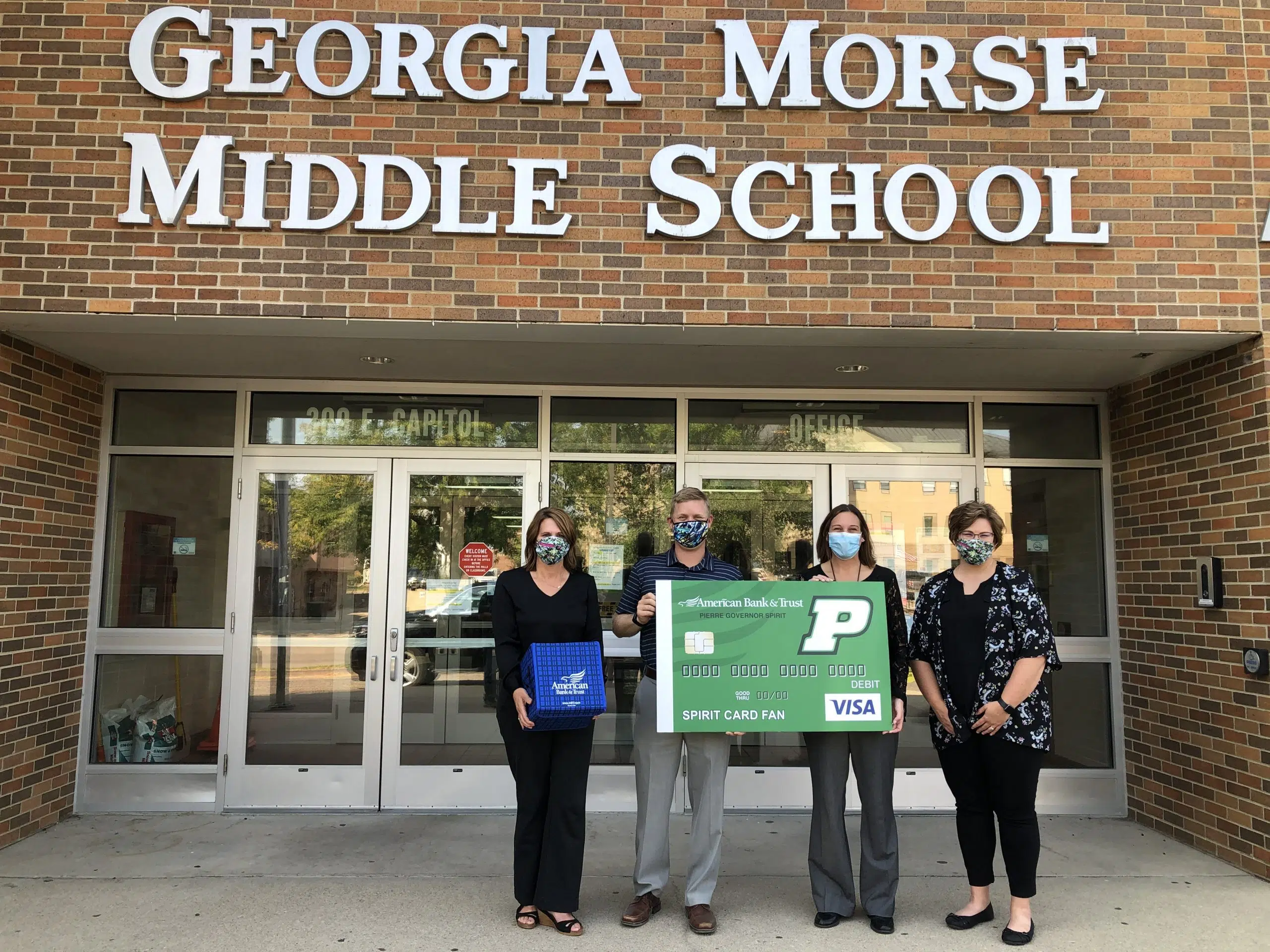 american bank and trust pierre georgia morse middle school facemask donation