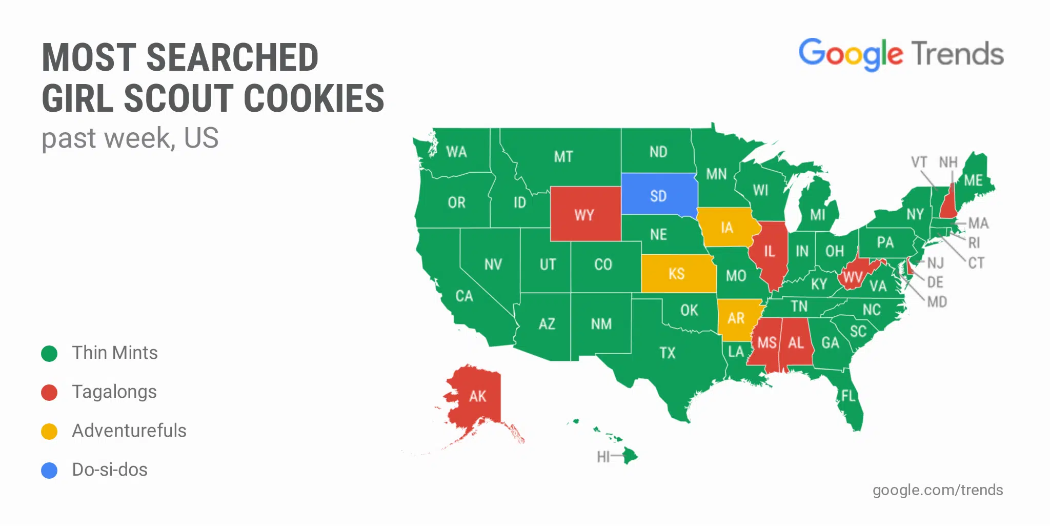 Most popular Girl Scout Cookie by State DRGNews