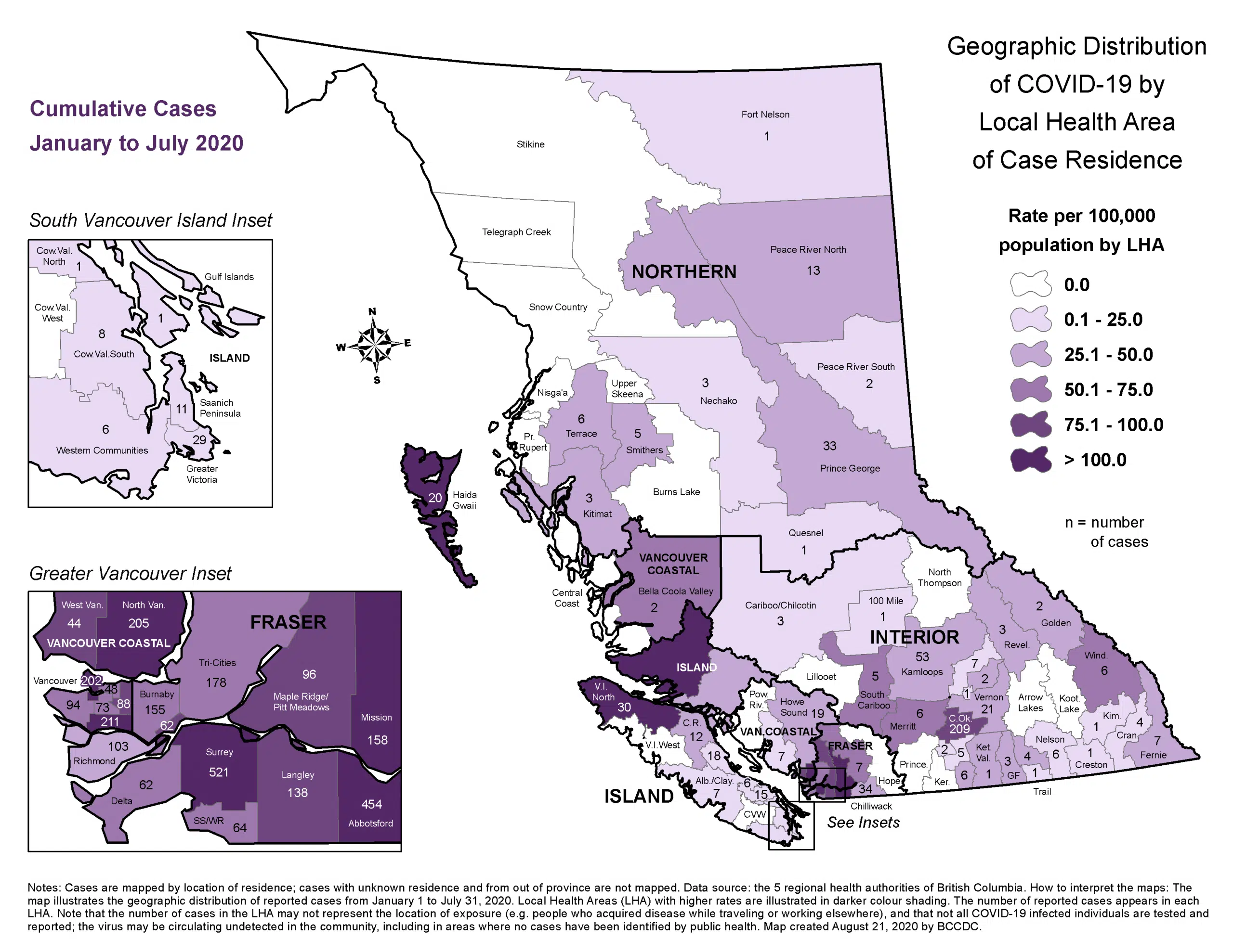 BC CDC releases provincial map showing COVID19 cases by Local Health