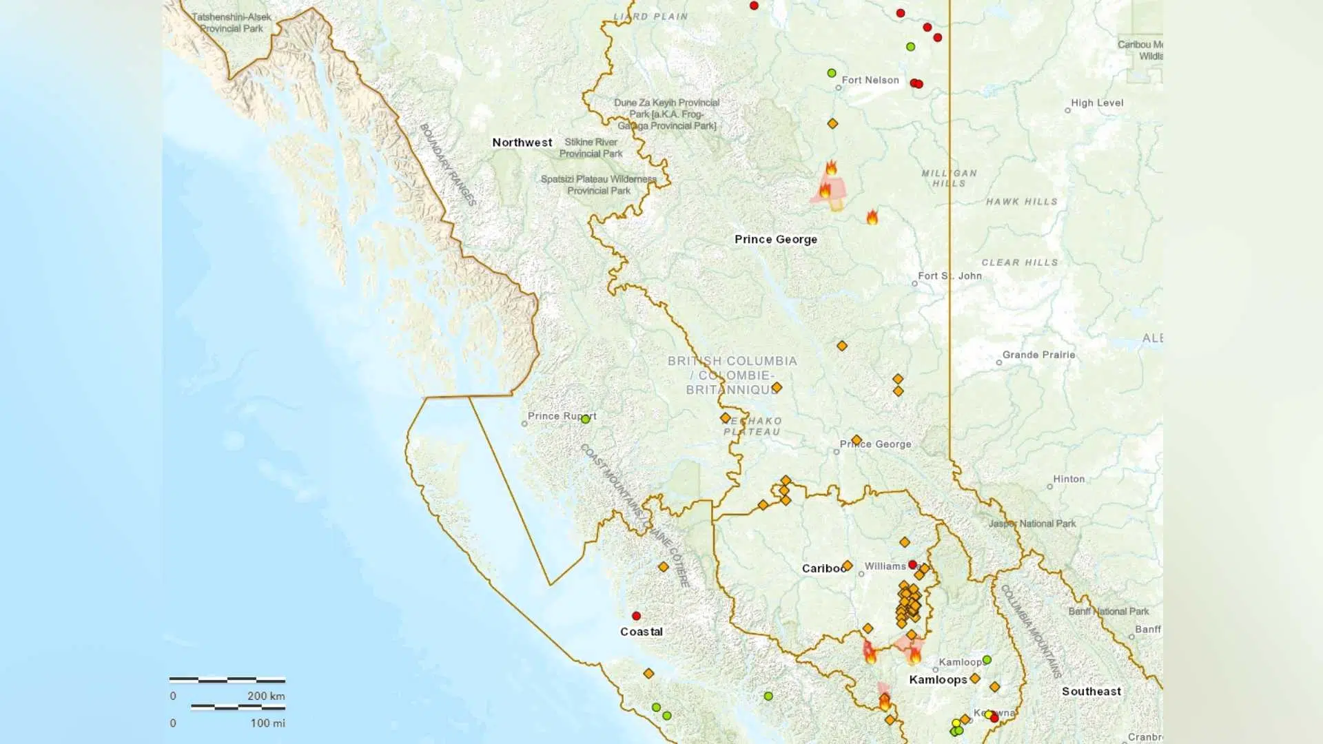 Bc Forest Fire Map Here S A Map Of All The Wildfires Currently