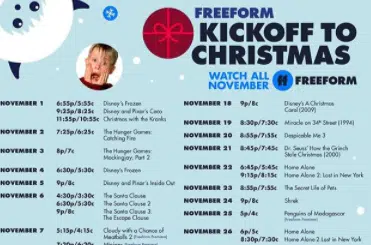 Kickoff Of Christmas 2022 Freeform Schedule Freeform Kickoff To Christmas Event Is Coming | Y106.5 - Today's Best  Country