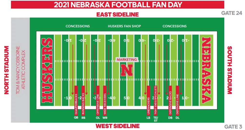 Nebraska Football Fan Day Health and Safety Guidelines 105.3 The Bone