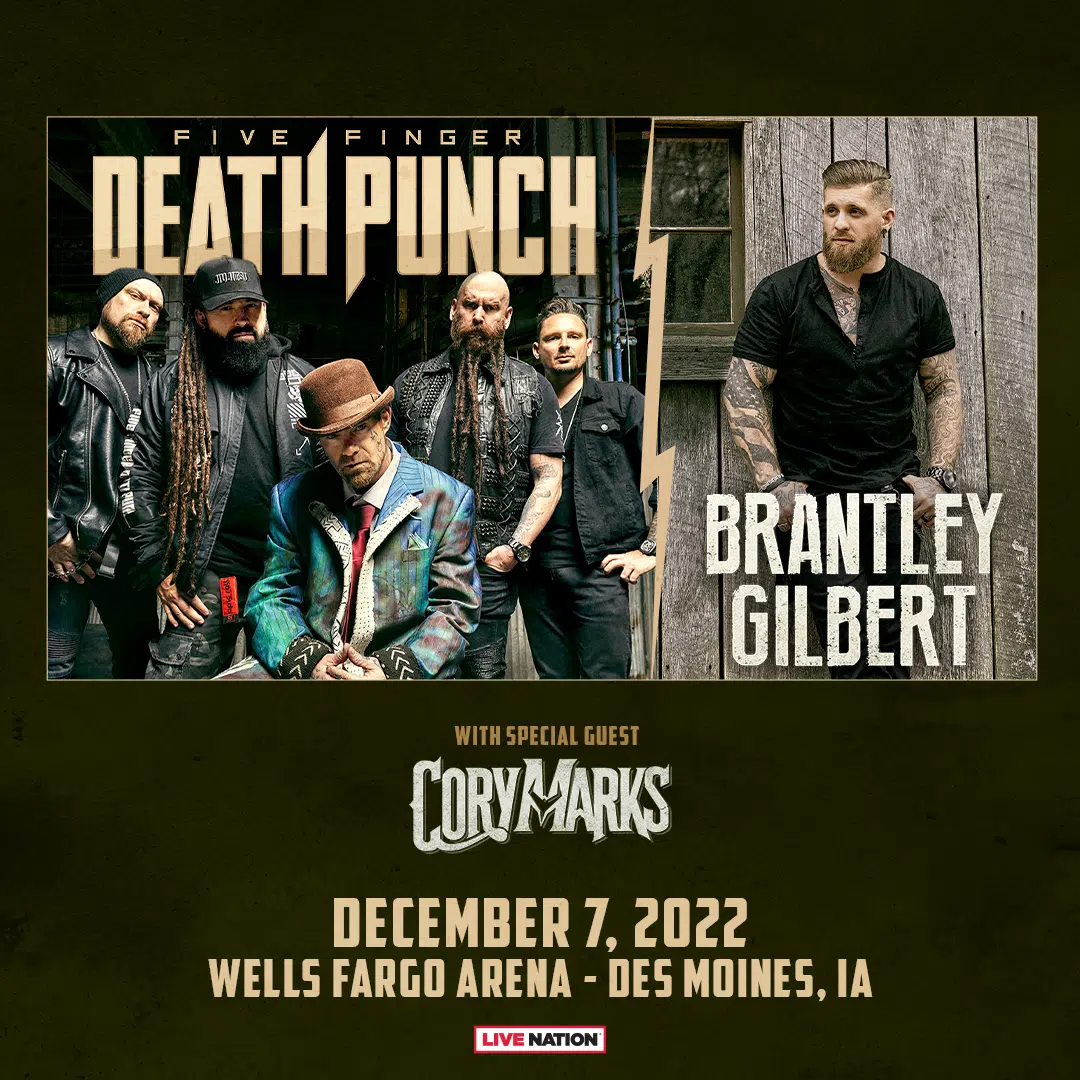 Five Finger Death Punch & Brantley Gilbert Well Fargo Arena Rock 108