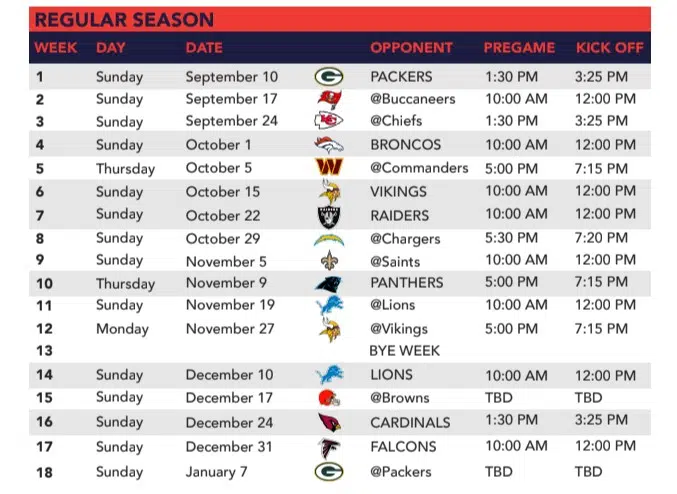 2021 Chicago Bears schedule released