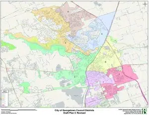 City of Georgetown City Council Districts 2021 Georgetown TX