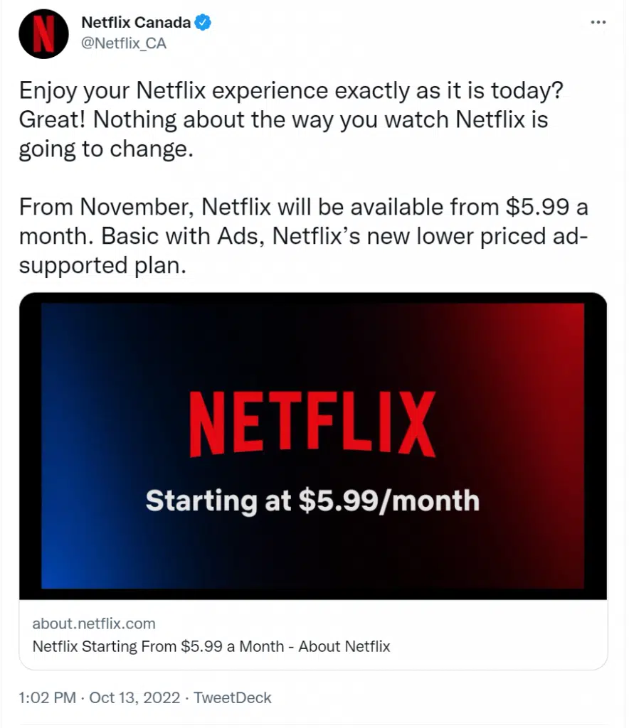 Netflix Canada Basic with Ads