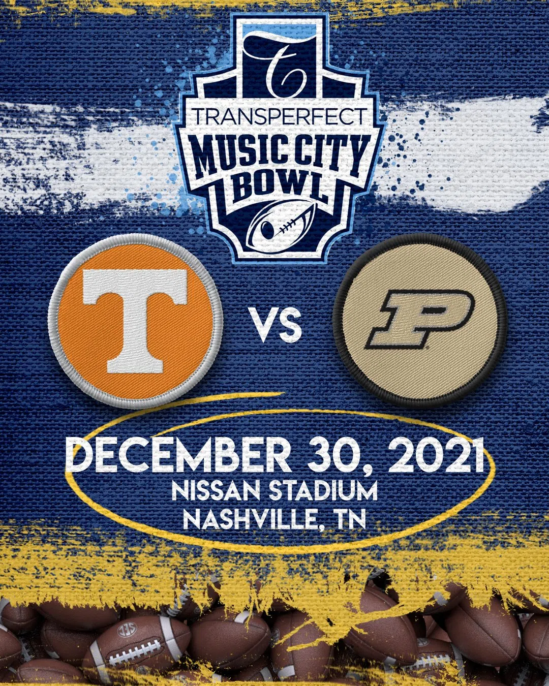 Tennessee and Purdue Scheduled for the Music City Bowl. ESPN