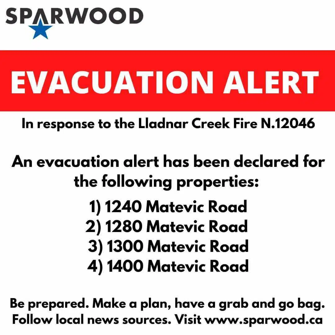 Four Sparwood Properties Under Evacuation Alert Due To Lladnar Creek ...