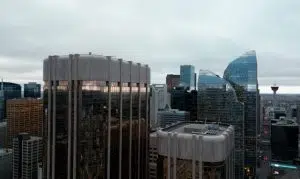 Downtown Calgary Skyline Aerial Calgary Tower