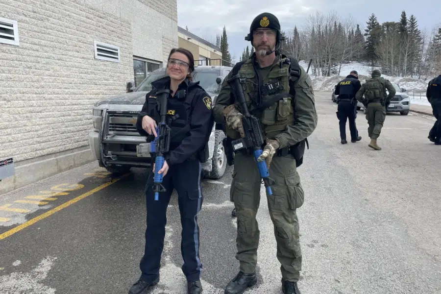 OPP doing tactical training at Beaver Brae, TA 89.5 The Lake