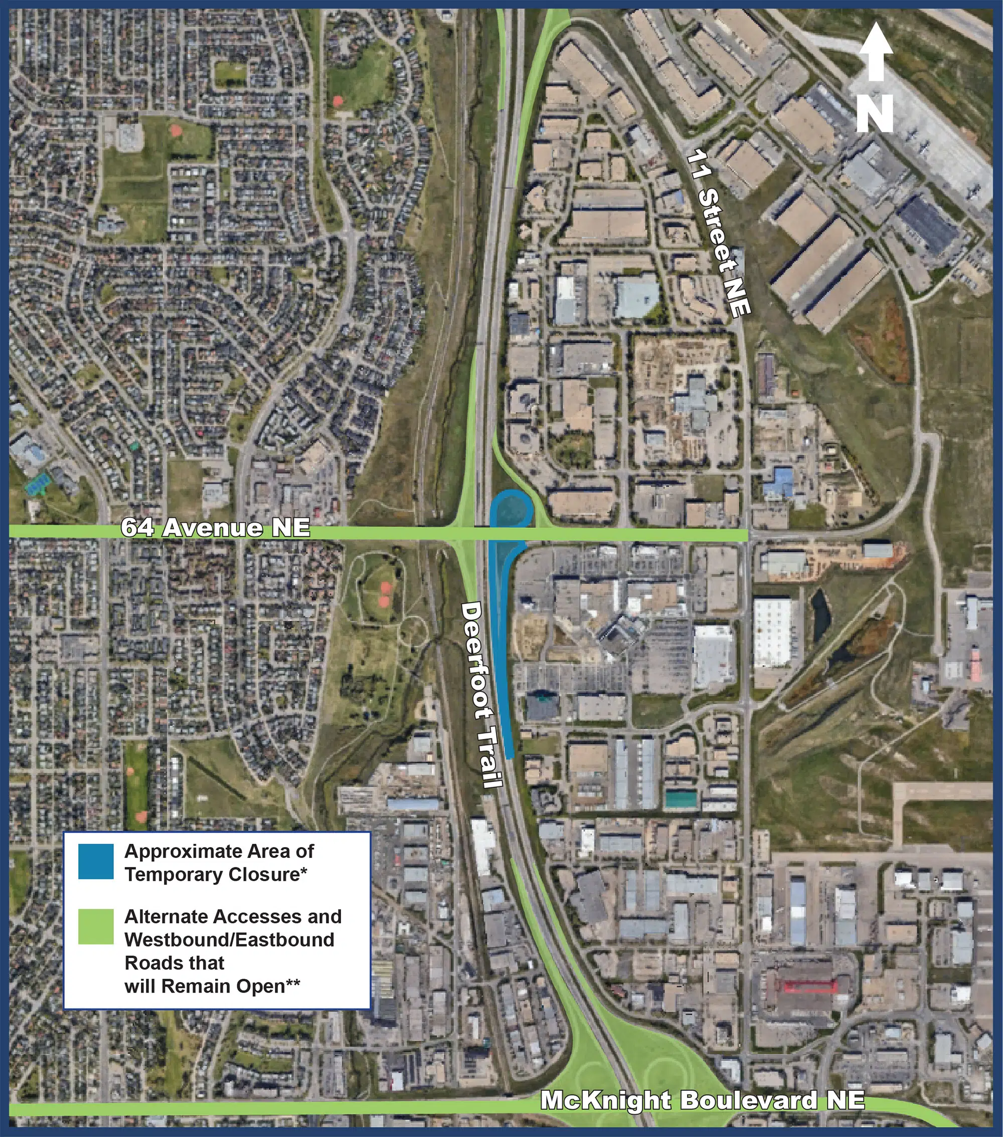 Detours and delays coming to the Deerfoot Trail 64 Ave and McKnight