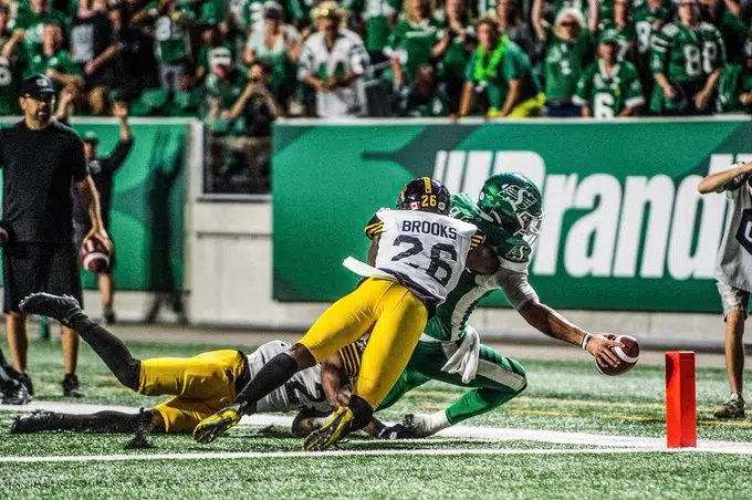 Last second TD gives Riders win over Hamilton 