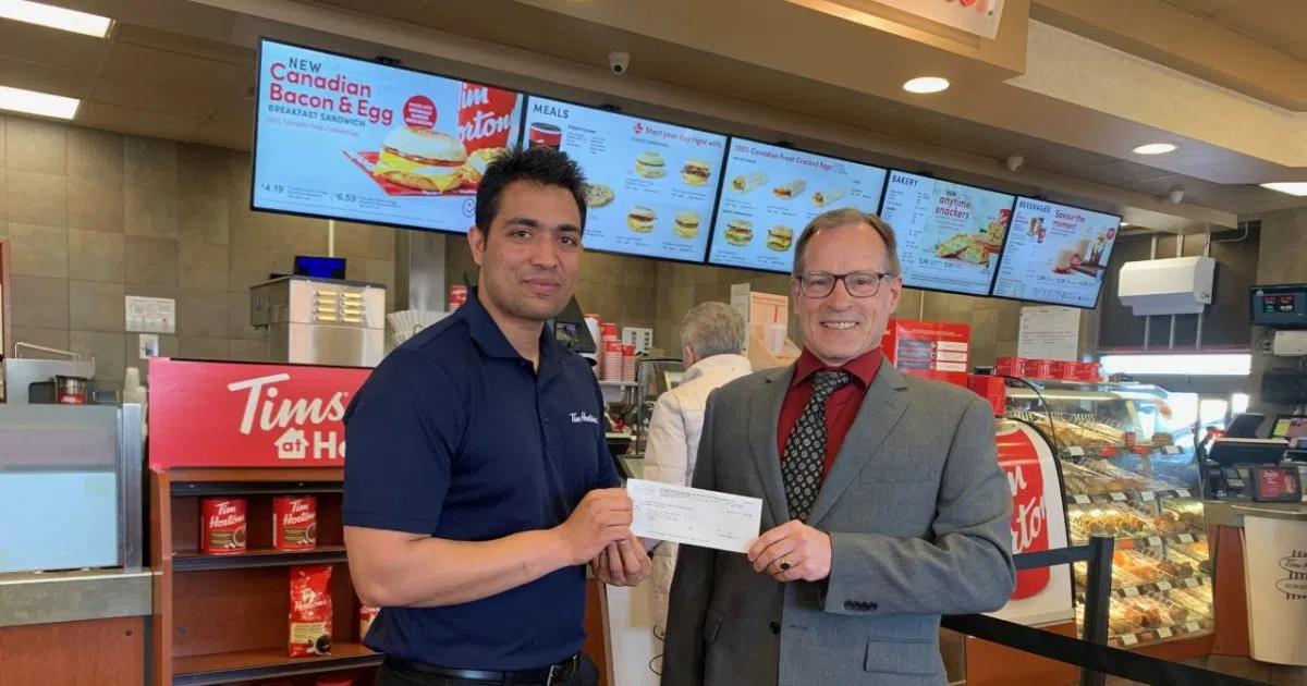 Health Foundation receives cheque from Tim Horton’s Yorkton GX94