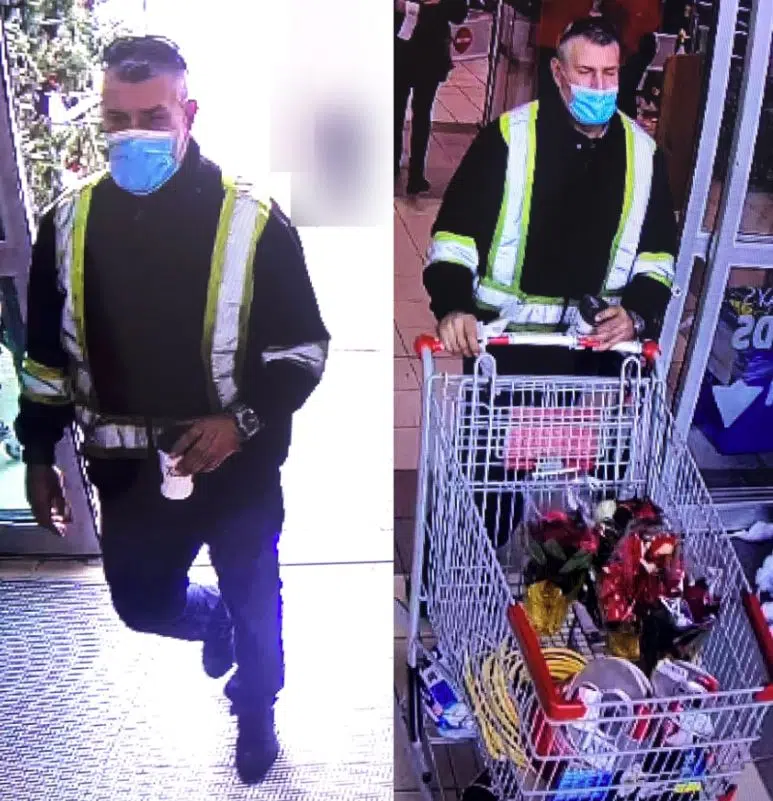 Man wanted for stealing wire and cords from Canadian Tire