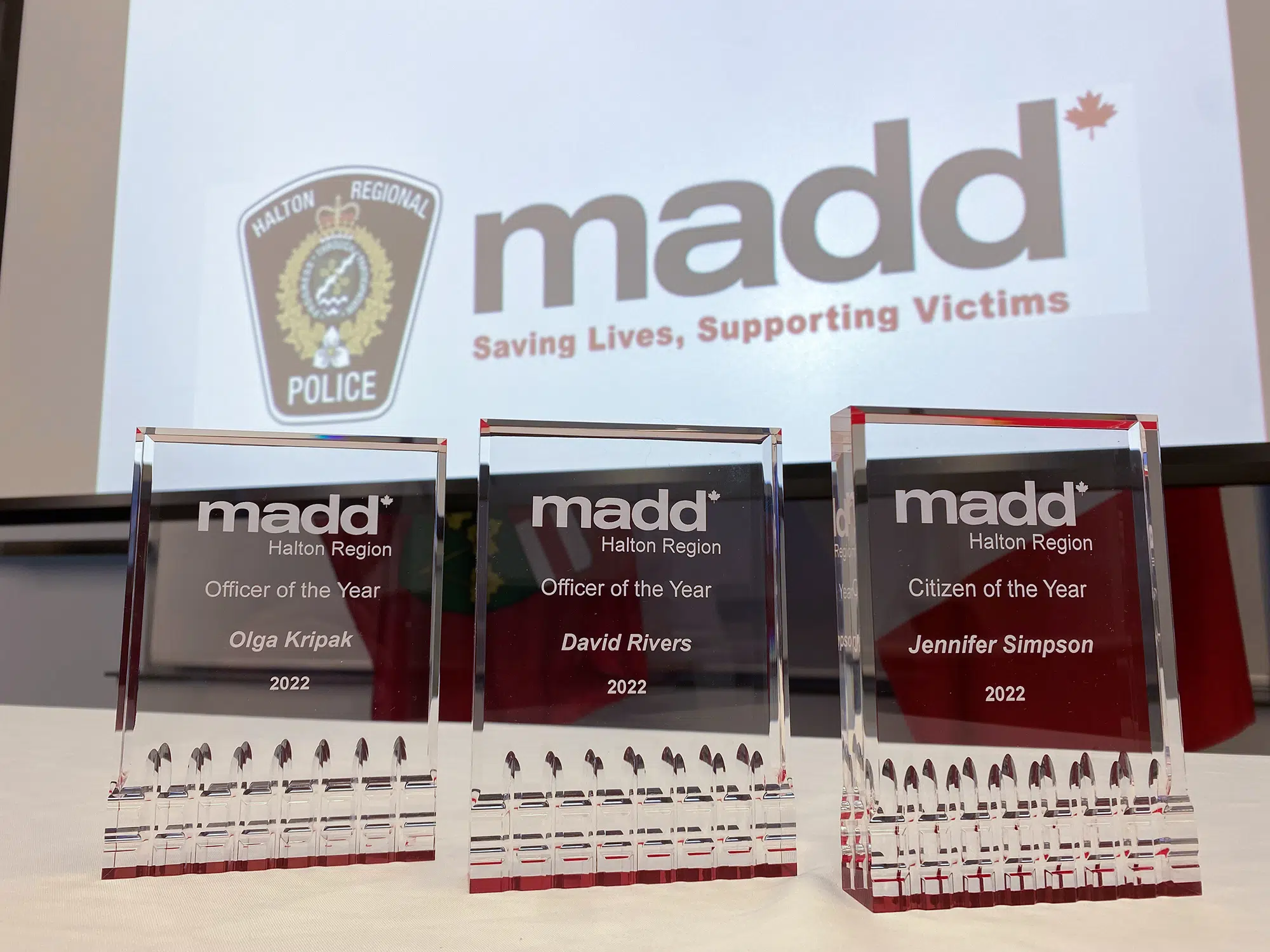 Two Halton Police officers receive awards for impaired driving prevention