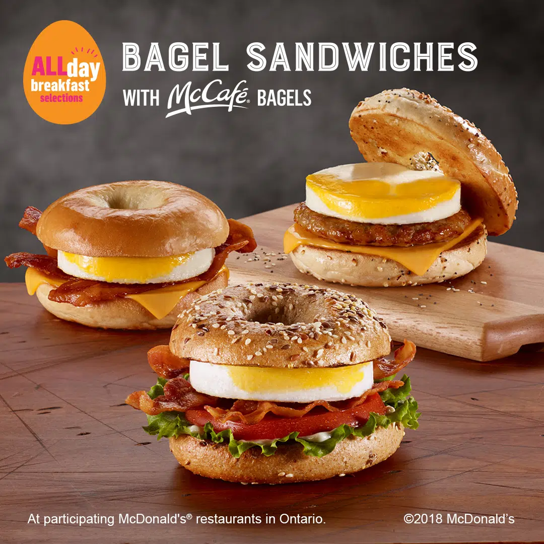 The AllDay Bagel Sandwich at McDonald’s! COUNTRY 89