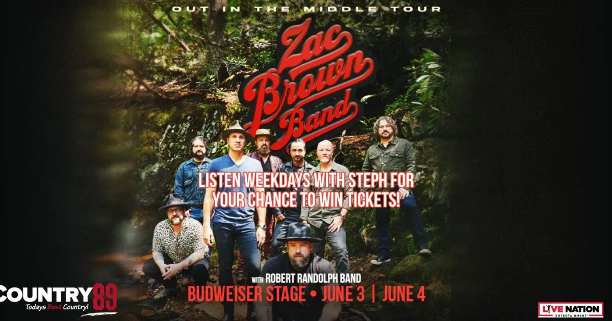 Win Zac Brown Tickets Weekdays with Steph! COUNTRY 89