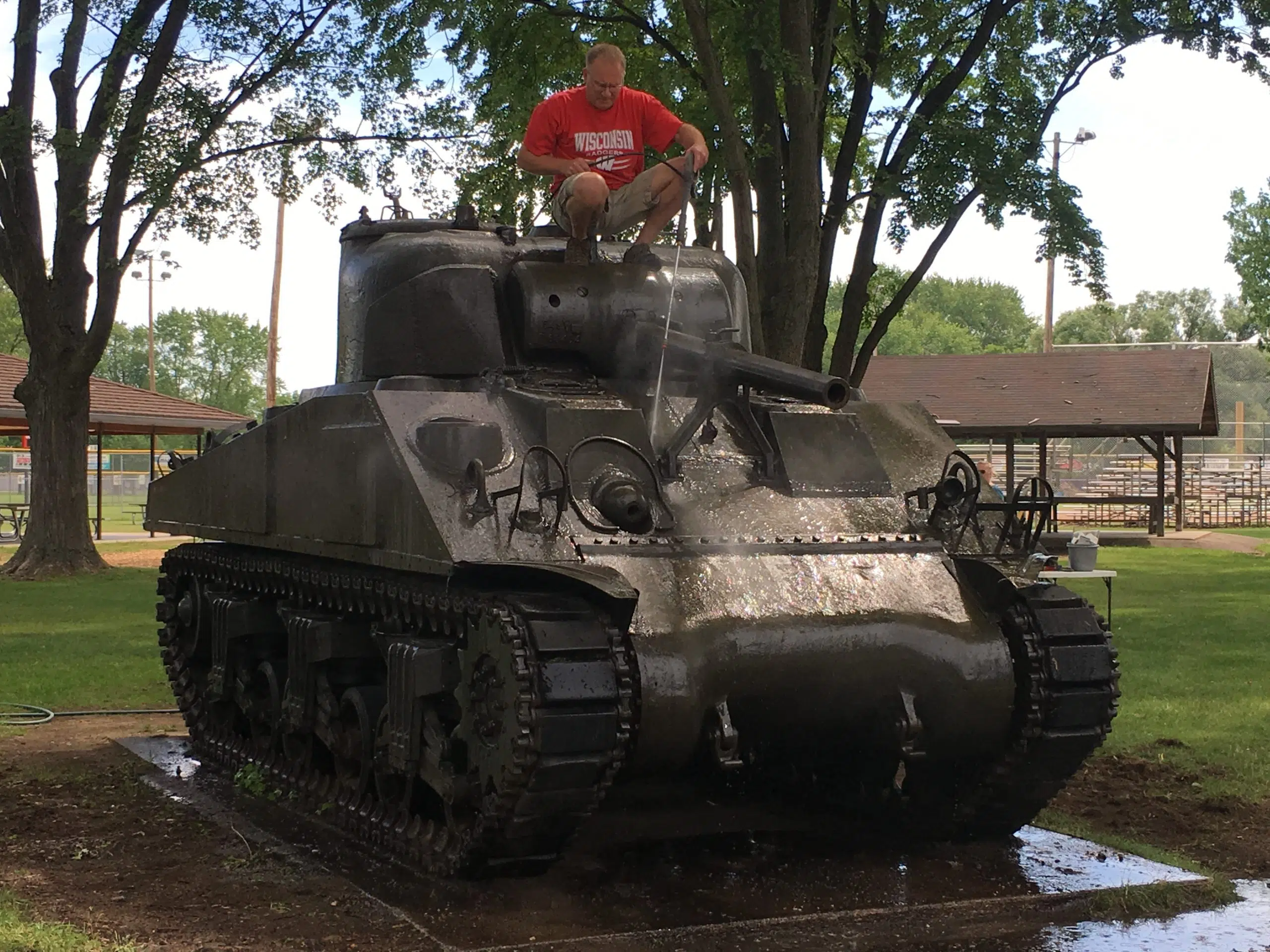 Tank Restoration in Memorial Park Started Today TCHDailyNews