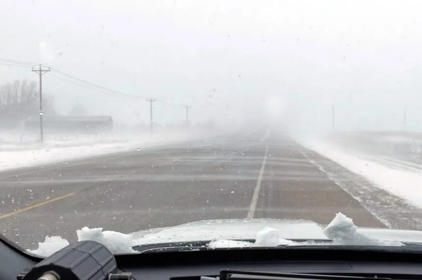 Travel not recommended on some highways around Regina