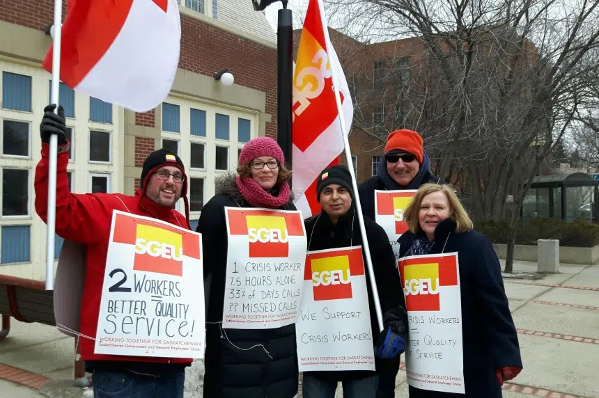 Mobile crisis informational picket in Regina 980 CJME