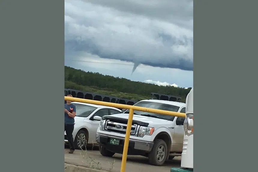 Conditions ripe for funnel clouds in east central Saskatchewan 980 CJME