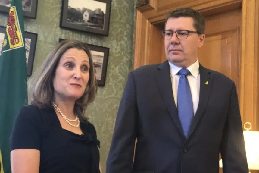 Moe says meeting with Freeland more cordial than with Trudeau