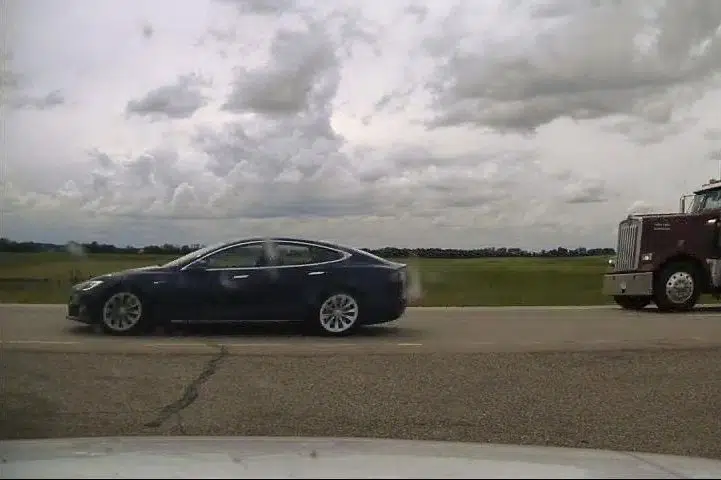 Speeding and sleeping? Tesla driver faces criminal charge in Alberta