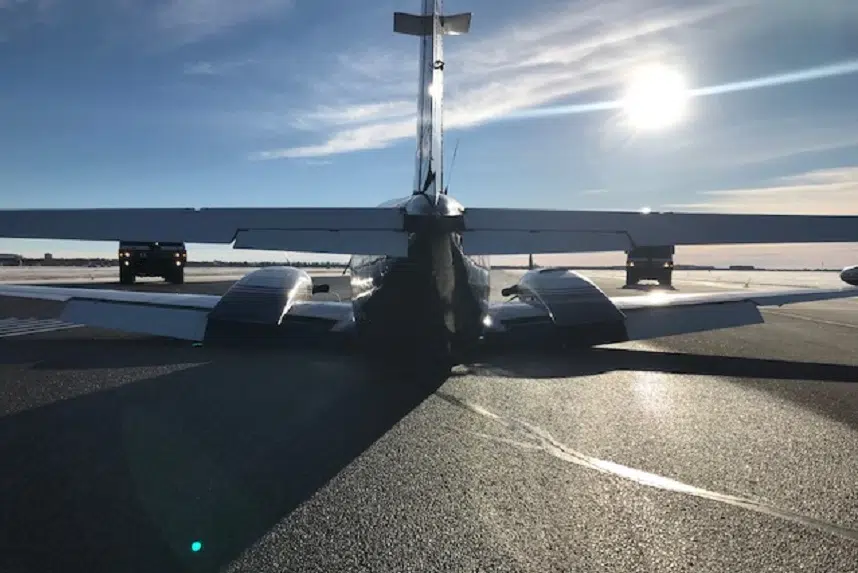 Plane makes a belly landing at Regina airport