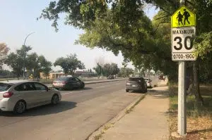 A school zone in Regina.