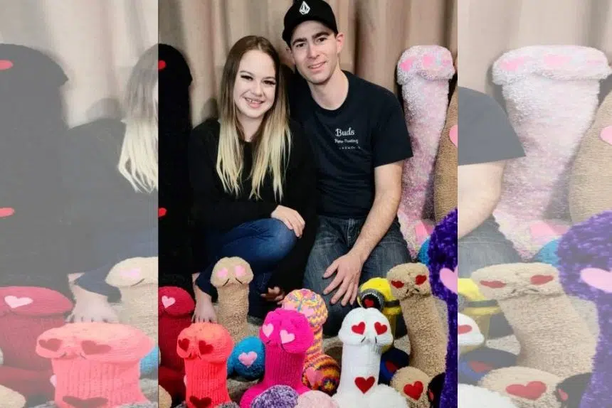 Pandemic hobby to business: Sask. couple knits naughty stuffies together
