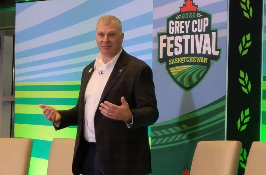 Four downs, moving hash marks, fan engagement topics as Randy Ambrosie visits Regina