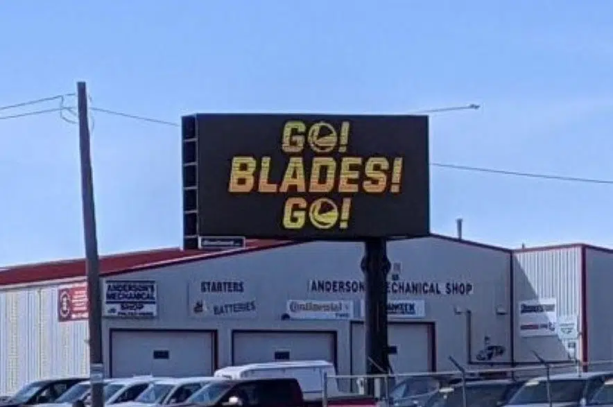 Blades trying to make Regina feel like home with local billboard