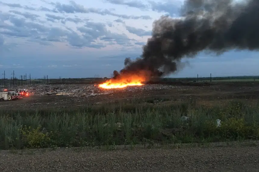 Saskatoon fire crews battle landfill blaze 650 CKOM