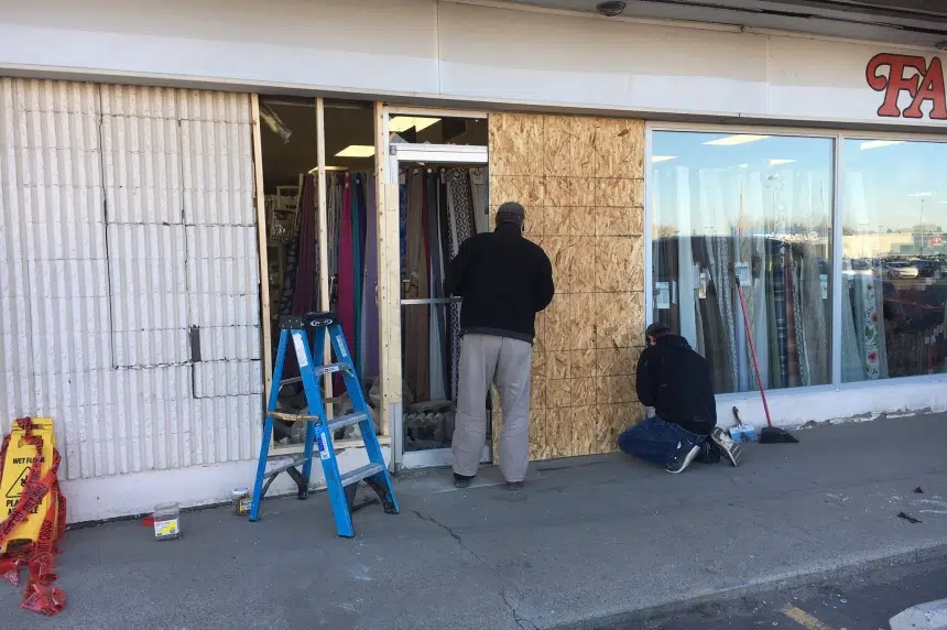 No injuries after vehicle crashes into Fabricland in Saskatoon 650 CKOM