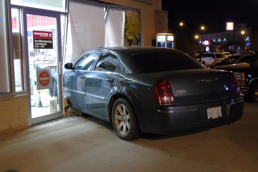 Car crashes into Shoppers Drug Mart in south Regina 650 CKOM
