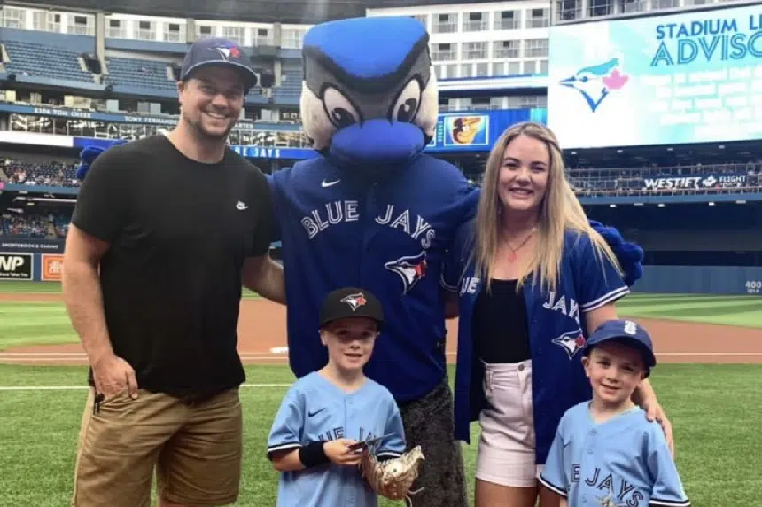 Canmore athletes throw first pitches at Toronto Blue Jays' series opener 