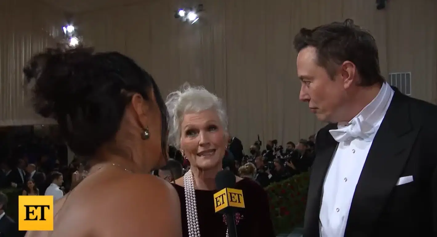 Saskatchewan Born Maye Musk mother of Elon Musk hanging out at the Met Gala