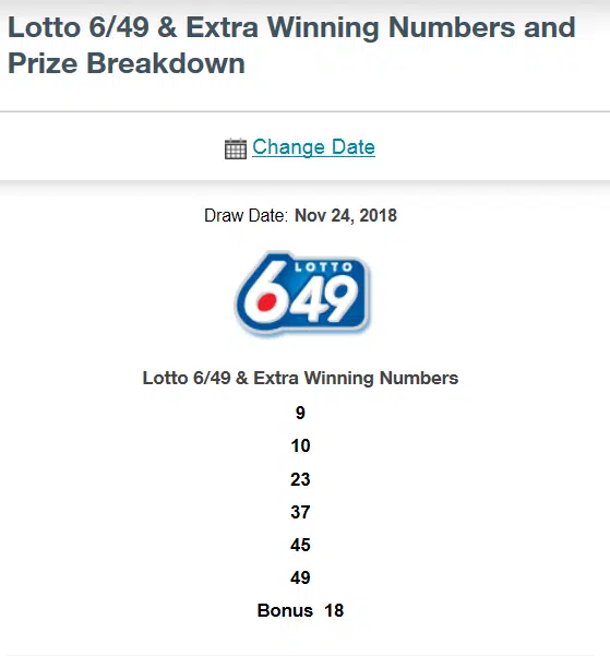 lotto 649 previous numbers