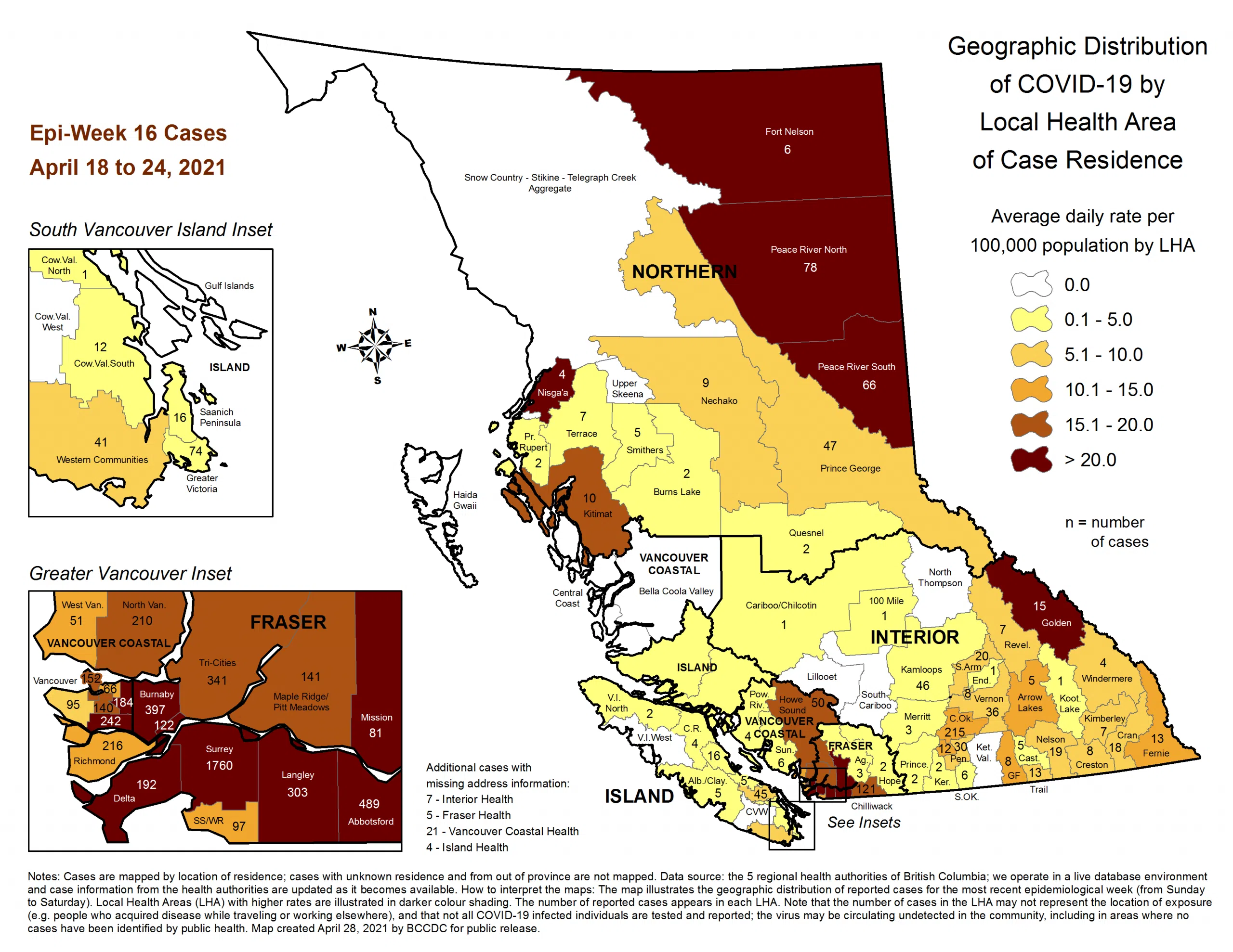 Updated BCCDC map shows increasing COVID-19 case numbers in Cranbrook ...