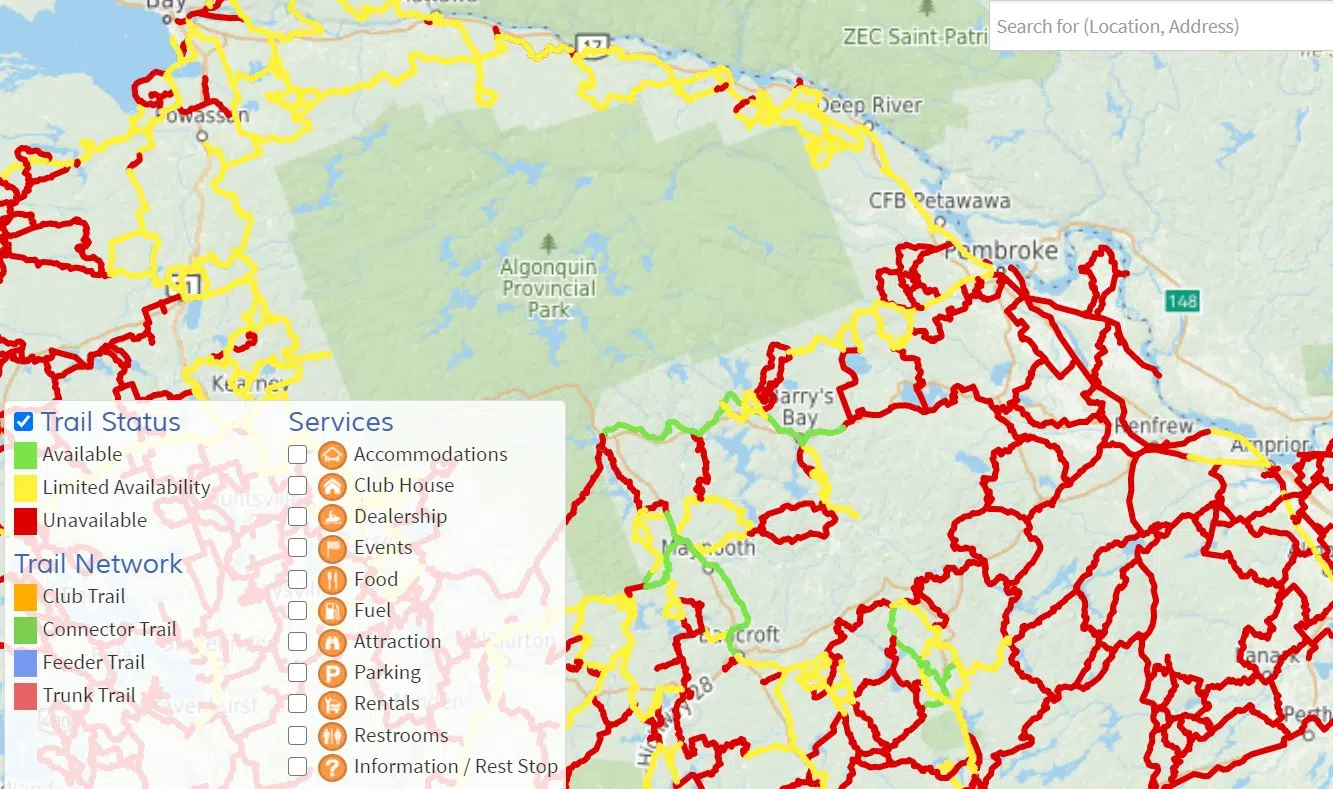 Ontario Snowmobile Trails Map Snowmobile Riders Asked To Stay Off Closed Trails In Renfrew County | 96.1  Renfrew Today