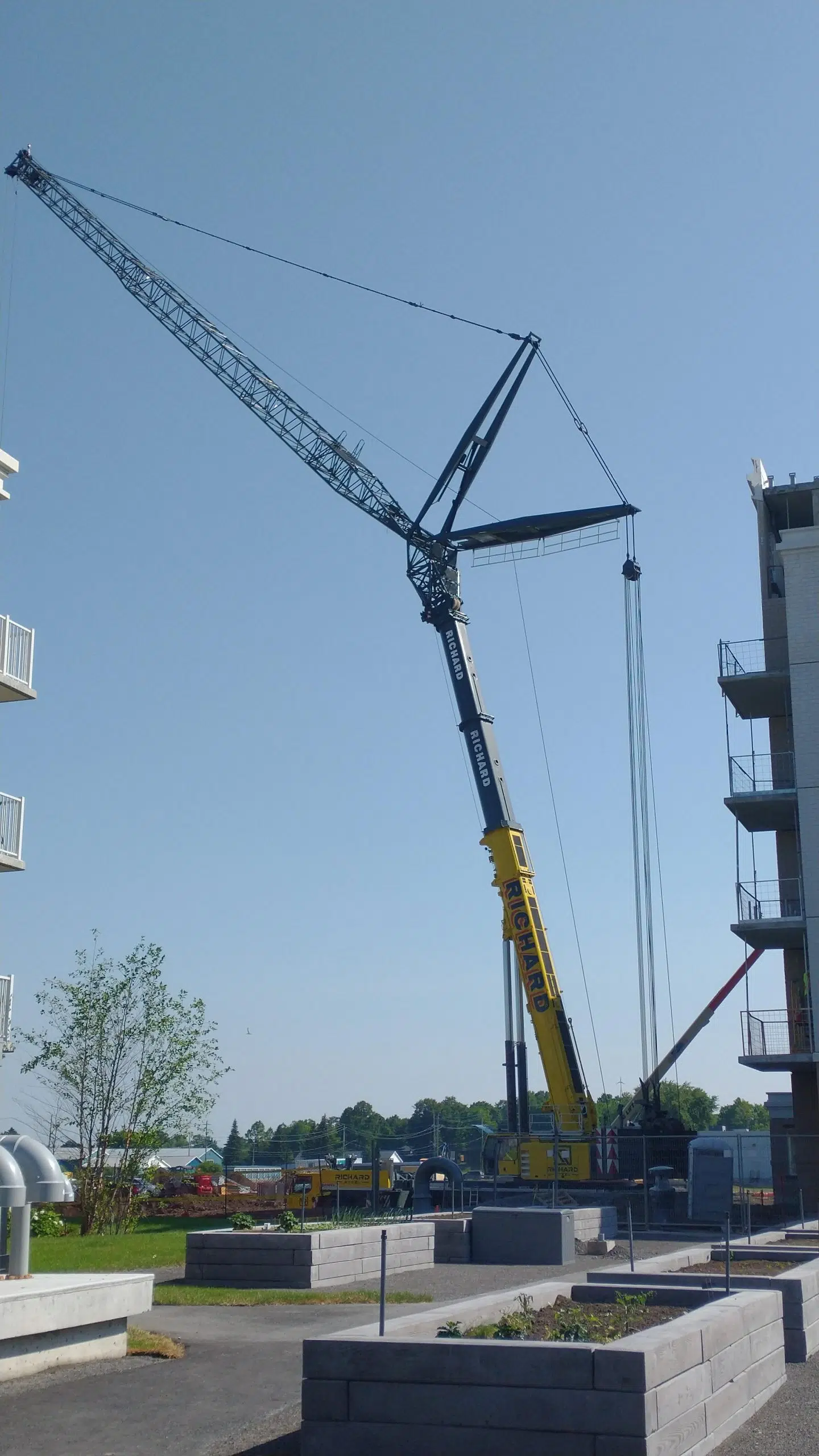 Huge Crane on Location at Lepine Apartments Wrapping Up Work This Week 96.1 Renfrew Today