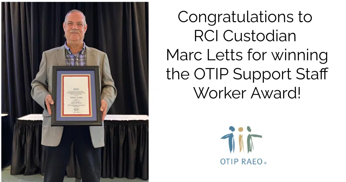 COMMUNITY SPOTLIGHT: RCI Custodian Wins Support Staff Worker of the Year