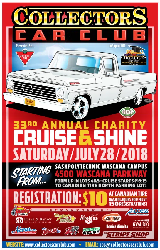 34th Annual Collectors Car Club Cruise and Shine Z99 Regina's 1Hit