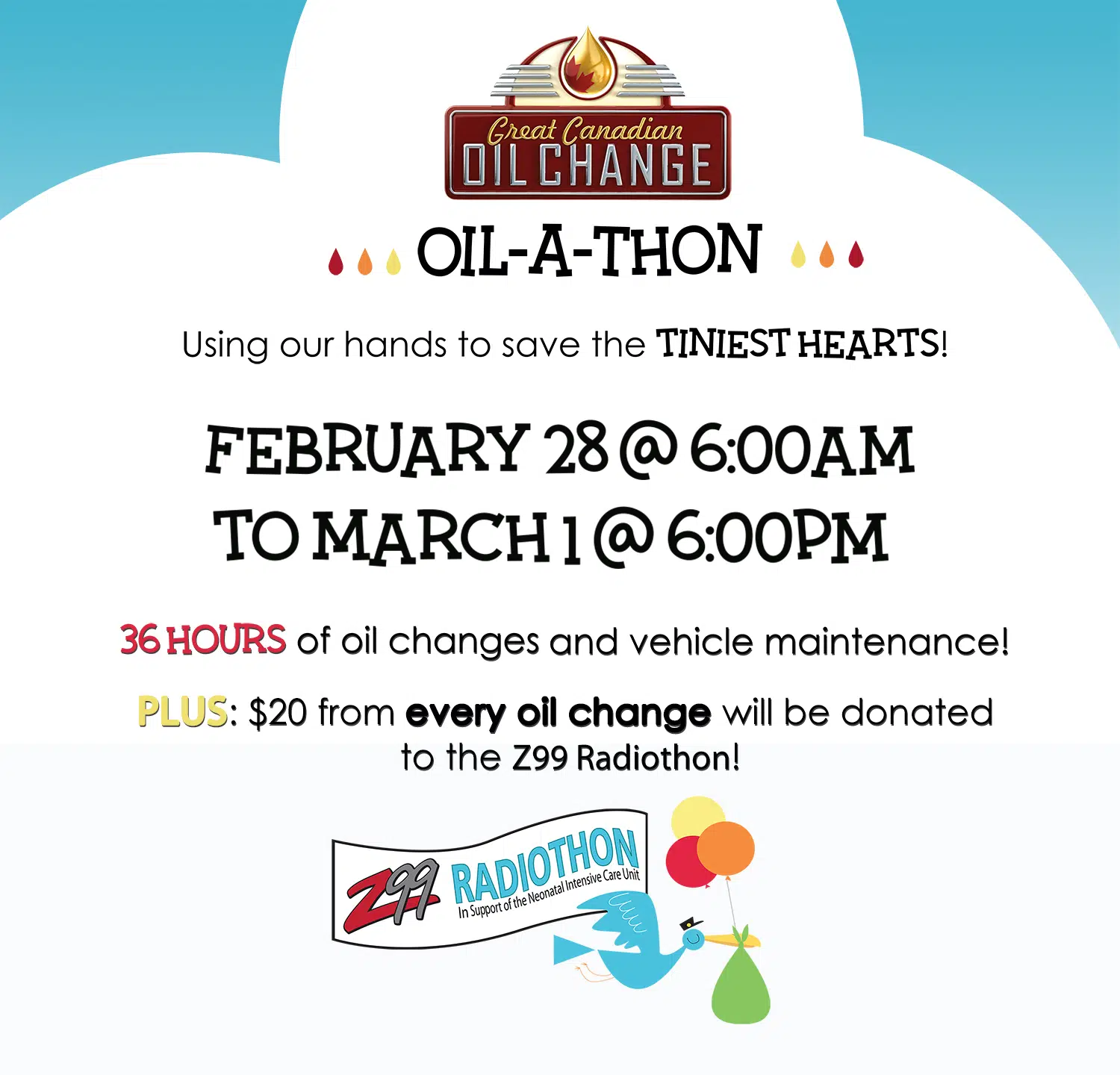 3rd Annual Great Canadian Change Oil A Thon Z99 Regina's 1Hit