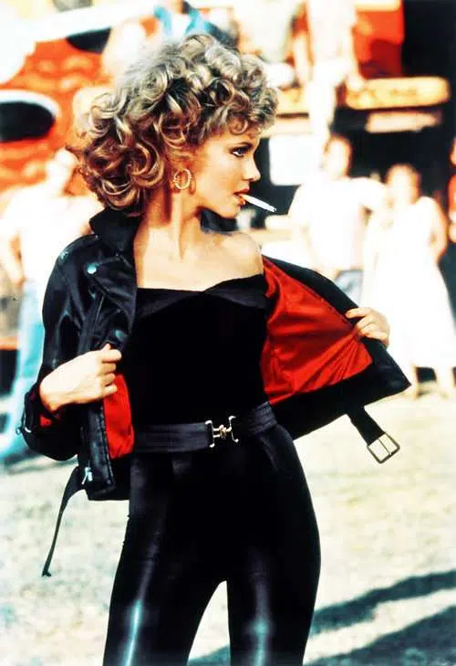sandy black outfit grease
