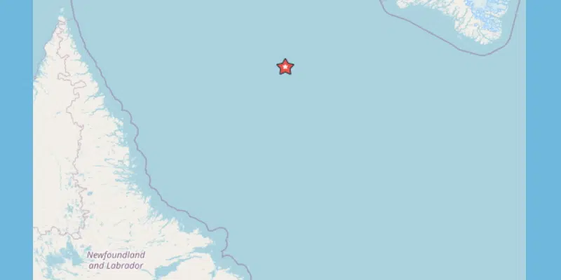 A magnitude 4.7 earthquake was recorded in the Labrador Sea