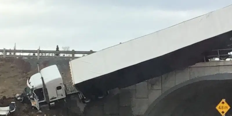 Department of Transportation Assessing Damages Caused by Transport Truck Crash