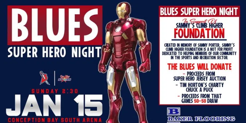 Senior Blues hosts superhero night in memory of young fan